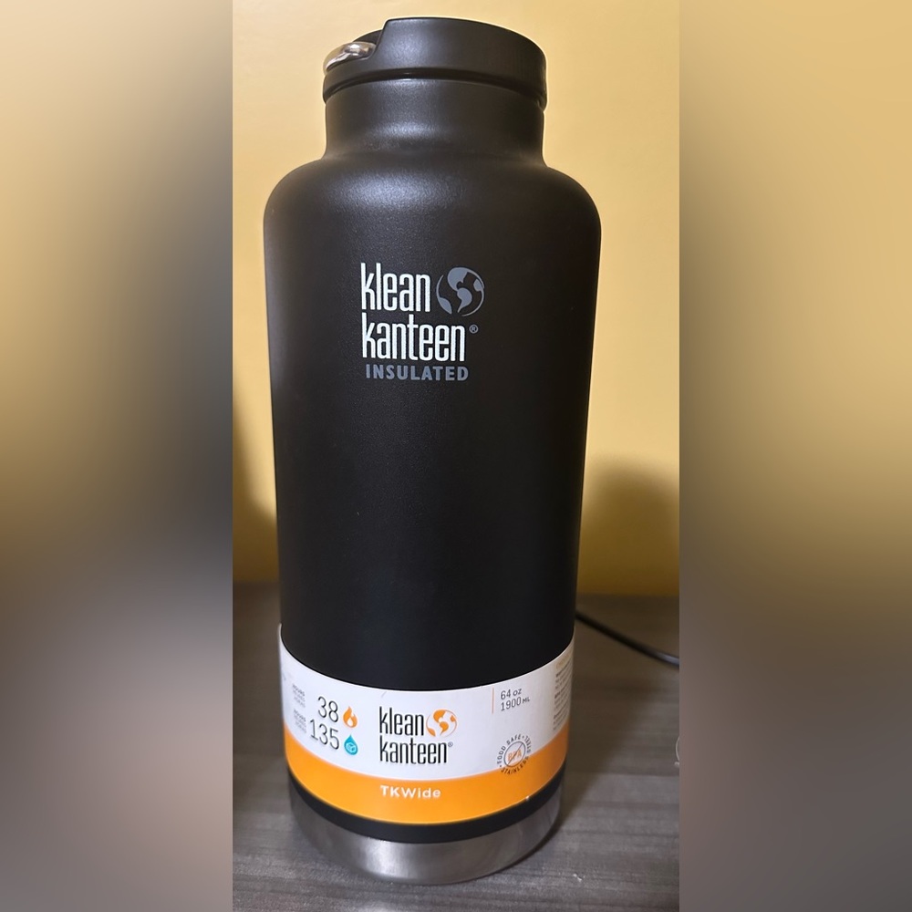 Black Insulated Bottle with Wide-Mouth Design